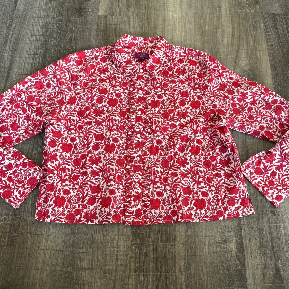 J. Crew Cropped Garcon Shirt in Liberty Sambourne Fabric
